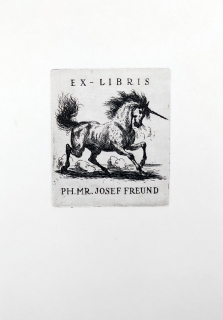 Putz Karel – Ex libris P.hMr. Josef Freund, lept, ca 1940
