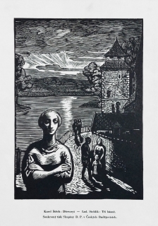 Štěch Karel – Tři básně, dřevoryt, 1938