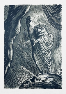 Štěch Karel – Bez názvu, dřevoryt, ca 1960