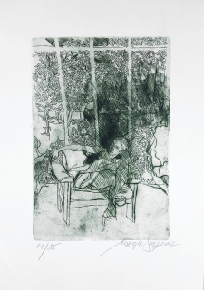 Mžyk Josef – Noc ve Španělských zahradách, lept a suchá jehla, 2002