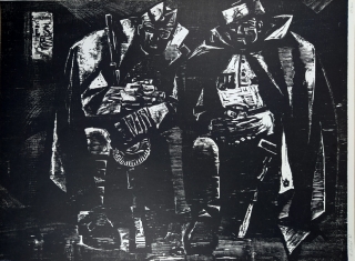 Kolář Radomír – Dukla, dřevořez, 1965