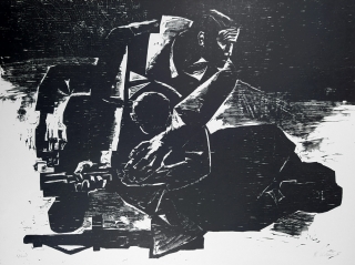 Kolář Radomír – Bez názvu, dřevořez, 1965