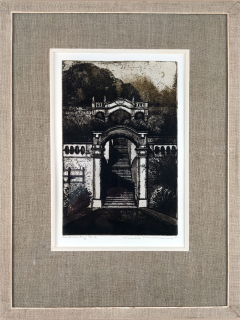 Tomanová Emilie – Vrtbovská zahrada, autorský tisk, lept, ca 1970