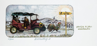Oberthor Karel – PF 1989 Pavla a Jan Karáskovi, původní barevná litografie, 1988
