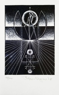 Wagner Libor – Bez názvu, dřevoryt, 1968