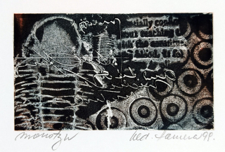 Hamera Oldřich – Bez názvu, vrstvený monotyp, 1999