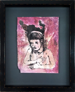 Bolf Josef – Holka, tuše a akvarel na papíře, 2011