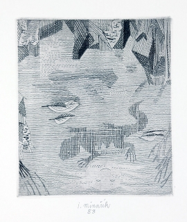 Minařík Ivan – Mlok skvrnitý, původní lept, 1983