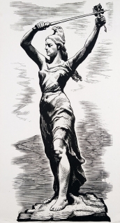 Brůha Jaroslav – Alegoné, dřevoryt, 1938