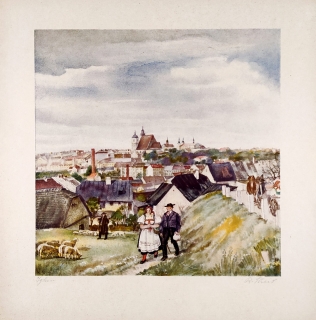 Streit Robert – Iglau (Jihlava), barevná litografie, 1942