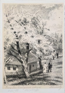 Švabinský Max – Kozlovská chaloupka, litografie s podtiskem, 1959