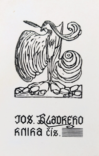 Váchal Josef – Ex libris, Jos. Hladkého kniha č., původní  dřevoryt, nedatováno