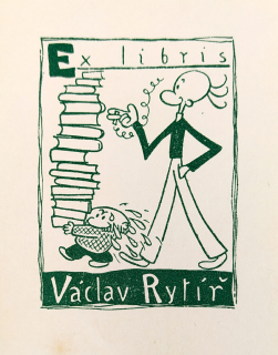 Sekora Ondřej – Ex libris Václav Rytíř, zinkografie, 1934