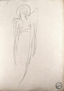 Šaloun Ladislav Jan – Anděl, kresba tužkou, ca 1940