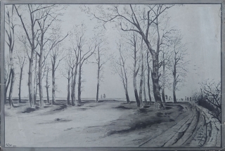 Šlegr E. – Studie stromů, kresba tuší, 1907