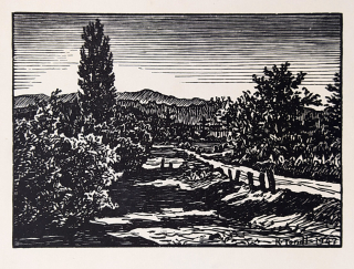 Tondl Karel – Cesta, původní dřevoryt, 1947