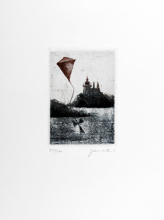 Janíčková Eva – Drak, barevný lept, ca 1985