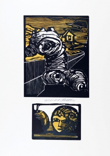 Šechtlová Marie Michaela – Proměny, kolorovaný dřevoryt, ca 1990