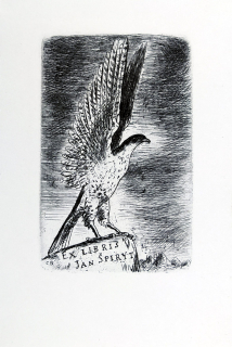 Bouda Cyril – Ex libris Jan Špiryt, lept, 1952