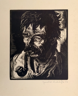 Vodrážka Jaroslav – Portrét, původní dřevoryt, 1933