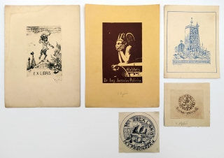 Rytíř Václav – Konvolut pěti Ex libris, různé techniky, ca 1930