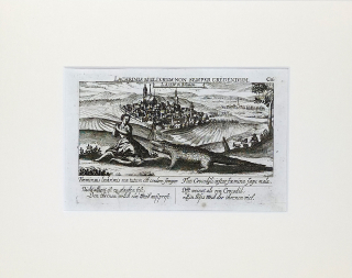 Louny – Meissner Daniel, původní mědiryt, veduta, 1678