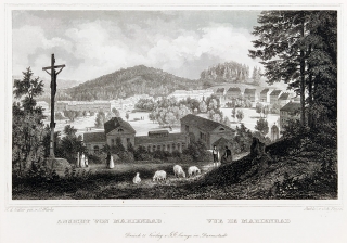 Mariánské lázně – Carl Würbs, Poppel Johann, původní oceloryt, 1845