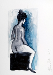Stepan Hana – Model, kresba akvarelem, 2023