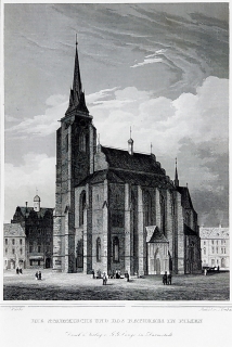 Plzeň – Carl Würbs, J. Umbach, původní oceloryt, 1845