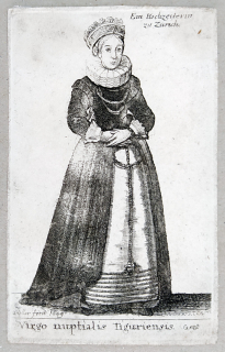 Hollar Václav – Virgo nuptialis Tiguriensis. Ein Hochzeiterin zu Zurich, Parthey 1864, původní lept 1649