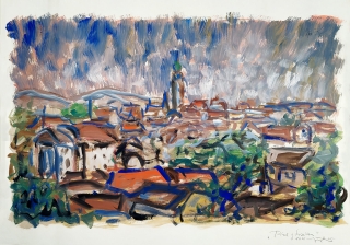 Písek – Písek z kasáren, tempera na papíře, 1966