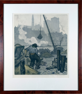 Stretti-Zamponi Jaromír – Chantiers parisiens près de Notre Dame, lept s akvatintou, 1929