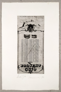 Pacovská Květa – Projekt 5679, kombinovaná technika, lept a suchá jehla, 1970