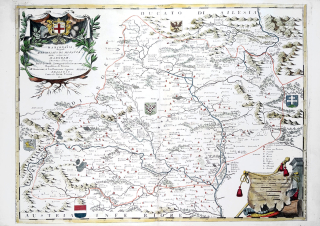 Morava – Vincenco Maria Coronelli, staře kolorovaný původní mědiryt, ca 1690