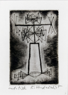Hudeček František – Bez názvu, suchá jehla, autorský tisk, 1945