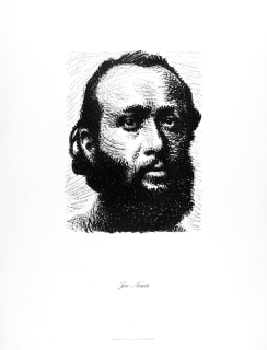 Kaplický Josef – Jan Neruda, z alba České hlavy, litografie, 1949