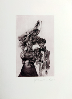 Demel Karel – Milenci, původní dvoubarevný lept, 2011