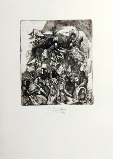Kantůrková Ivana – Setkání zpřízněných duší, lept a suchá jehla, 1983