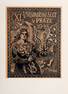 Baruch Jožka – XI. všesokolský slet v Praze 1948, zinkografie, 1947