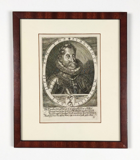 Rudolf II. Portrét. Sadeler Aegidius II, původní čárový lept, 1. pol. 17. stol.