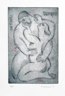 Antonová Alena – Ex libris T. Vogelvanger, lept a suchá jehla, 2019