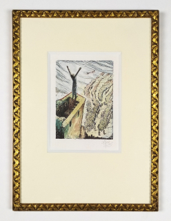 Konůpek Jan – Bez názvu, kolorovaný původní zinkový lept, 1933, grafický list