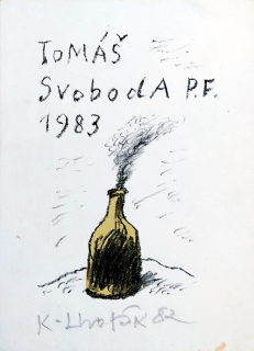 Lhoták Kamil – Tomáš Svoboda P. F. 1983, barevná litografie, 1982
