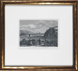 Praha – Vyšehrad a Petřín, Vincenc Morstadt, F. Geissler, předleptaný oceloryt, 1835