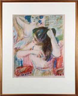 Sychra Vladimír – Česající se dívky, rozměrná barevná litografie, číslováno 31/200, 1959
