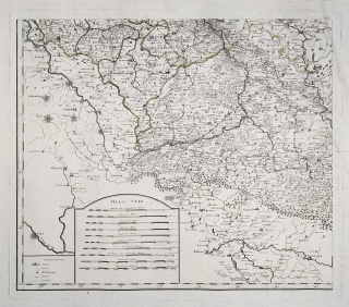 Střední Evropa – F. A. Schrämbl, kolorovaný původní mědiryt, ca 1790