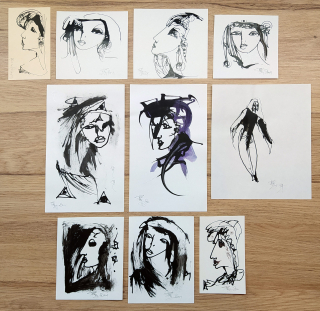 Hochman Bohumír Bob – Dívky, kterým patřil svět, Konvolut II., deset kreseb, 1997–2003