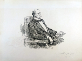 Boettinger Hugo – Portrét T. G. Masaryka, původní litografie, 1920