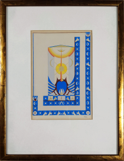 MK – Kresba s tematikou Svobodných zednářů, kvaš, ca 1920–1930