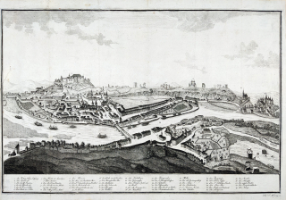 Salzburg – veduta města, C. Johann Christian Wirsing, původní lept, 1793